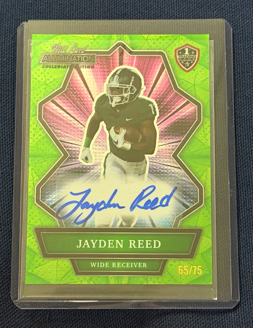 Wild Card Alumination NIL Jayden Reed Silver Rookie Auto Card ANBC-A 65/75